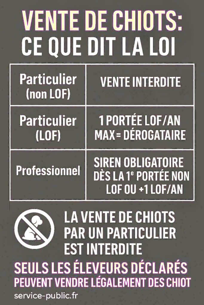 le particulier ne peut pas faire reproduire sa caniche sans être déclaré